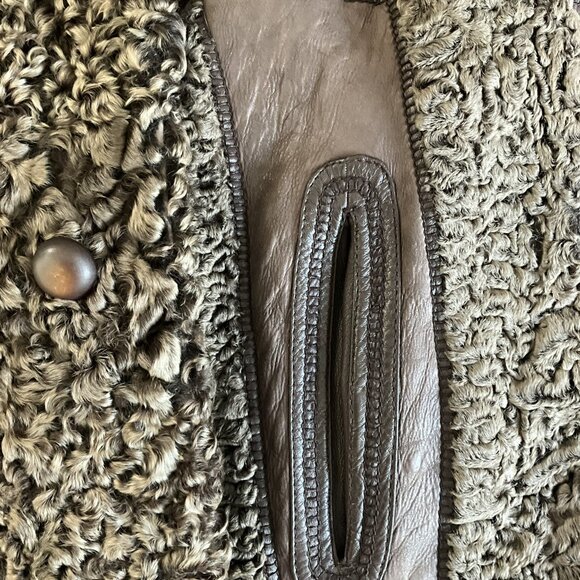 Giuliana Teso Reversible Persian Lamb Fur & Leather Coat Bergdorf Goodman IT42 - Picture 6 of 8